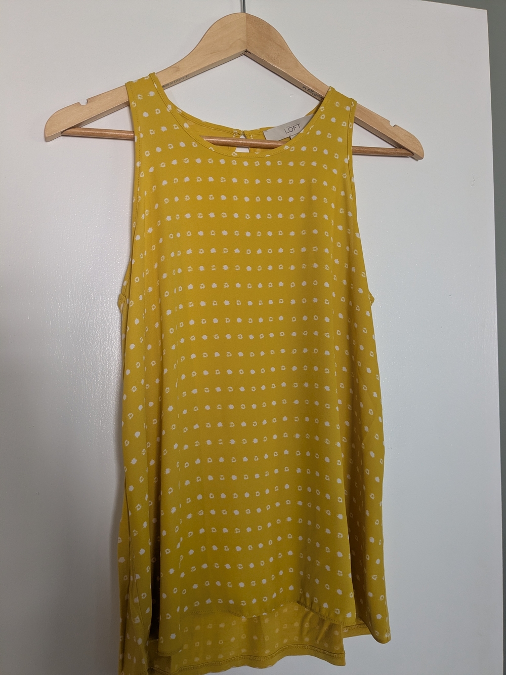 LOFT Yellow Polka Dot Sleeveless Blouse